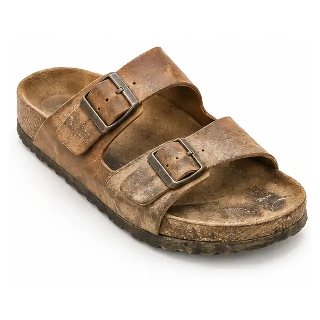 Birkenstock sandal before professional cleaning