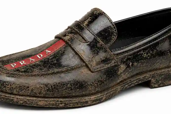 Formal shoe before professional cleaning