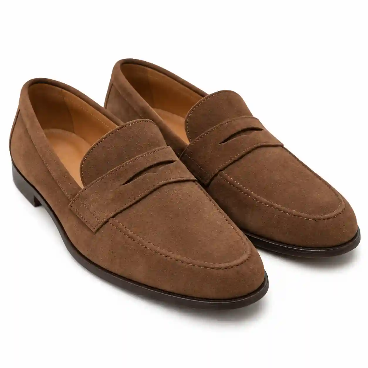 Suede shoe after hard stain removal treatment