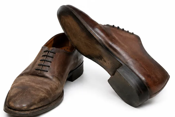 Leather shoe before professional cleaning