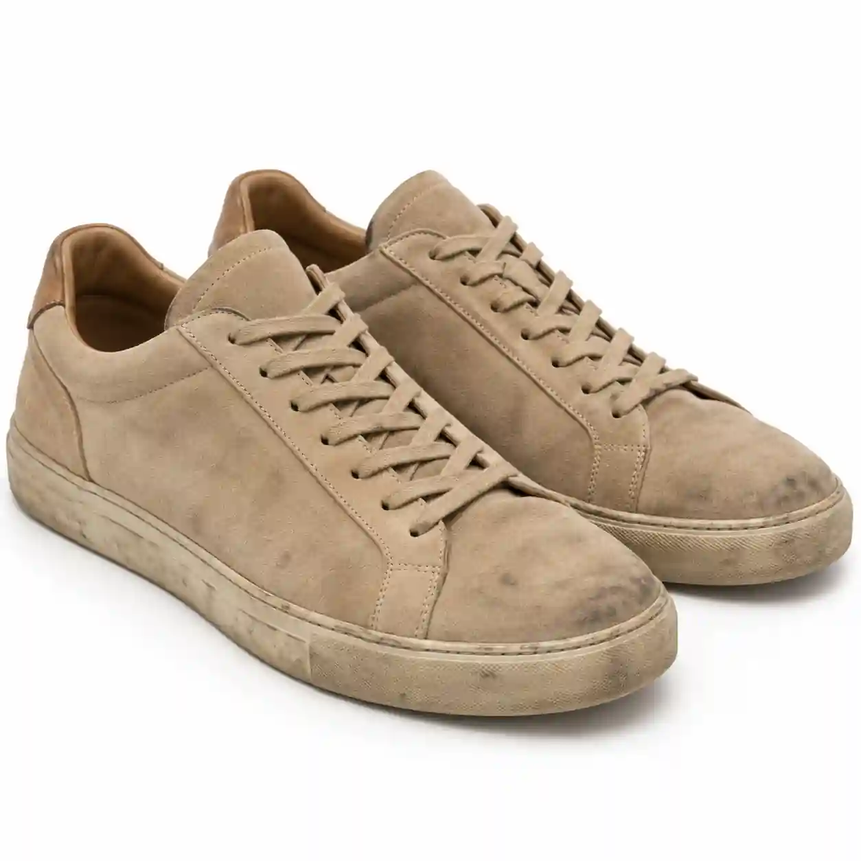 Nubuck shoe before professional cleaning