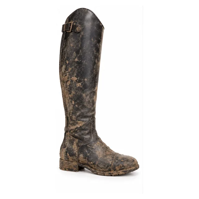 Horse riding boot before professional cleaning