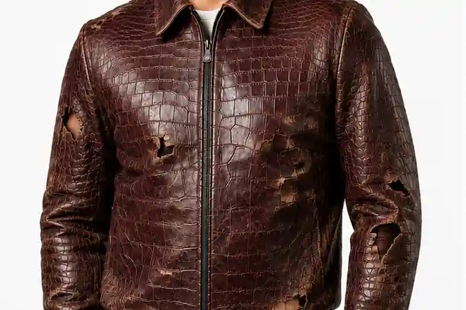 Jacket Leather Replacement before service in Bangalore