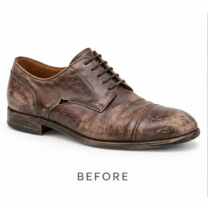 Toe Leather Replacement before service in Bangalore