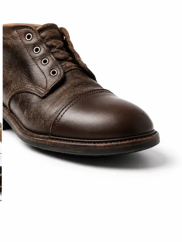 Shoe toe leather after professional repair