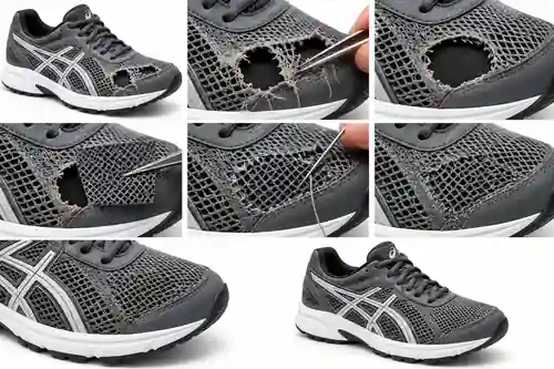 Shoe net and mesh before professional repair