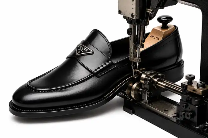 Machine shoe stitching