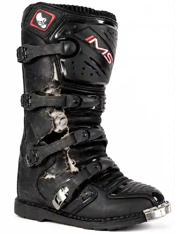 Riding Boot Leather & Panel Repair before service in Bangalore