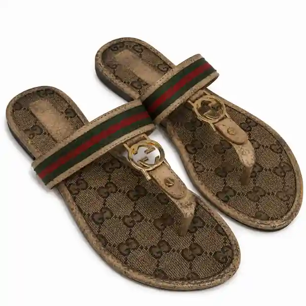 Sandal before professional deep cleaning