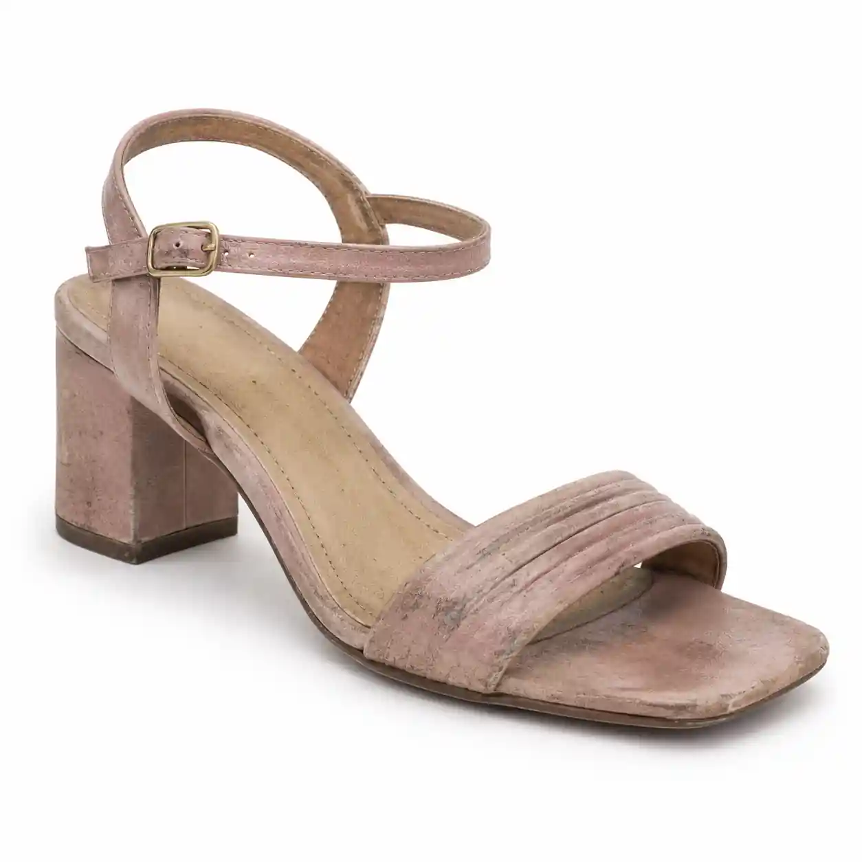 Sandal before recolouring and polishing