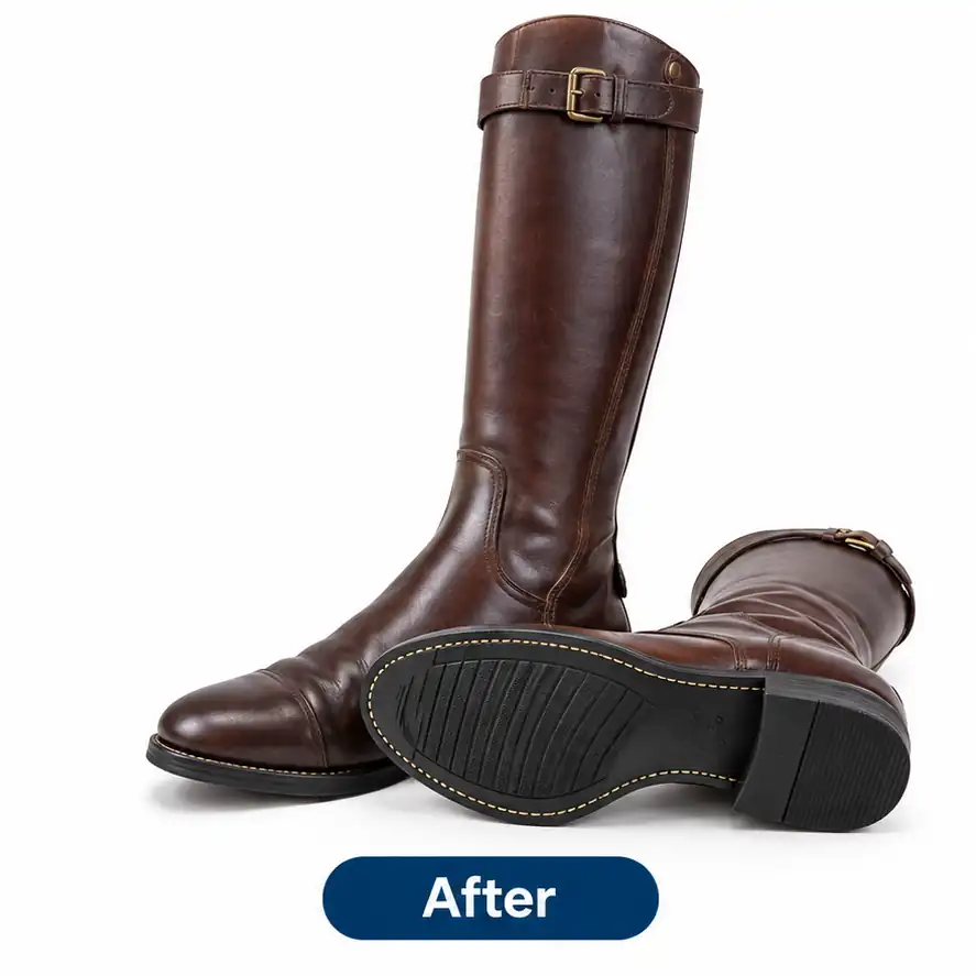 Horse riding boot after professional sole replacement by My Shoe Clinic