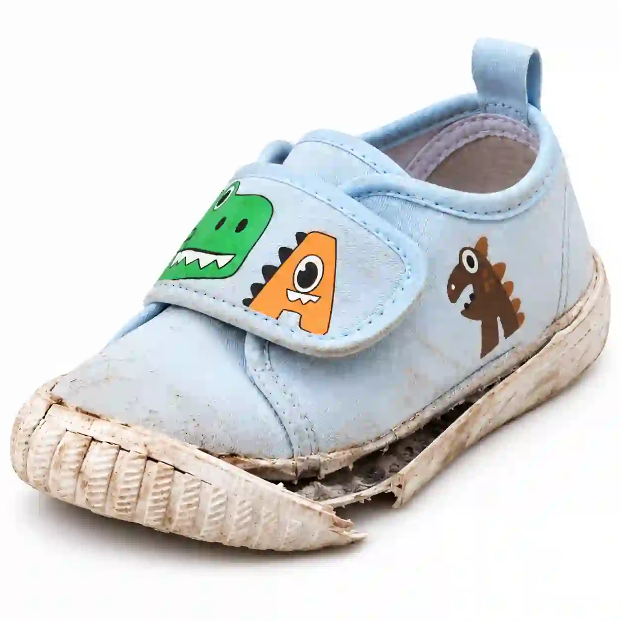 Kids shoe before sole replacement in Bangalore